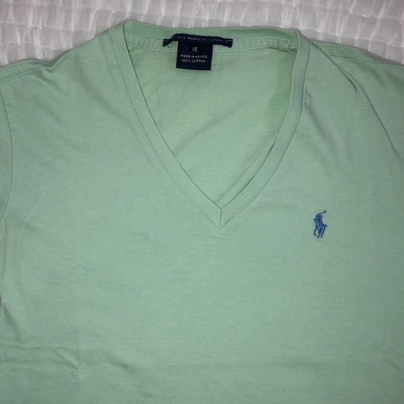 Ralph Lauren Tops Ralph Lauren Mint Green Polo V Neck Tee Shirt Xs
